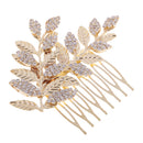 Gold Crystal Wedding Bride Ladies Hair Comb Clip Headpiece Headress