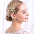 Gold Crystal Wedding Bride Ladies Hair Comb Clip Headpiece Headress