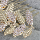 Gold Crystal Wedding Bride Ladies Hair Comb Clip Headpiece Headress