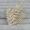 Gold Crystal Wedding Bride Ladies Hair Comb Clip Headpiece Headress