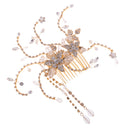 Rhinestone Clear Crystal Headpiece Bridal Hair Clip Lady Hair Comb w/Tassle