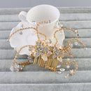 Rhinestone Clear Crystal Headpiece Bridal Hair Clip Lady Hair Comb w/Tassle