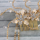 Rhinestone Clear Crystal Headpiece Bridal Hair Clip Lady Hair Comb w/Tassle