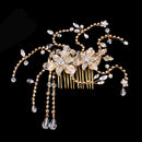 Rhinestone Clear Crystal Headpiece Bridal Hair Clip Lady Hair Comb w/Tassle
