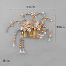 Rhinestone Clear Crystal Headpiece Bridal Hair Clip Lady Hair Comb w/Tassle