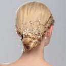 Rhinestone Clear Crystal Headpiece Bridal Hair Clip Lady Hair Comb w/Tassle