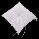 Romantic Wedding Party Soft White Ring Cushion Bearer Ring Pillow Lace Pearls Bowknot Square Shape 15 x 15cm