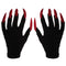 Scary Woman Witch Gloves w/ Long Red Glitter Fingernails Halloween Costume