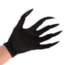 Scary Woman Witch Gloves w/ Long Red Glitter Fingernails Halloween Costume