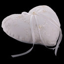 Wedding Party Lace Embroidery Flower Ribbon Ring Pillow Ring Bearer Cushion