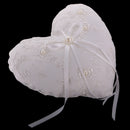 Wedding Party Lace Embroidery Flower Ribbon Ring Pillow Ring Bearer Cushion