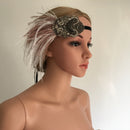 Vintage Lady Feather Flower Applique Headband Headpiece Hair Accessories