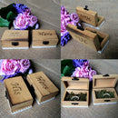 Pack of 2 Rustic His Hers Wooden Ring Box Wedding Ceremony Party Ring Holder Box