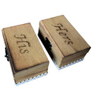 Pack of 2 Rustic His Hers Wooden Ring Box Wedding Ceremony Party Ring Holder Box