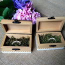 Pack of 2 Rustic His Hers Wooden Ring Box Wedding Ceremony Party Ring Holder Box