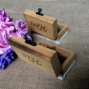 Pack of 2 Rustic His Hers Wooden Ring Box Wedding Ceremony Party Ring Holder Box