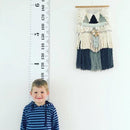 Kids Baby Rule Roll-Up Growth Height Chart Home Wall Hanging Decor White