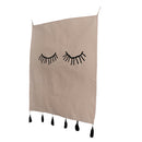Natural Cotton Line Funny Eyelash Pattern Hanging Tassel Table Cloth Wall Hanging Home Decoration