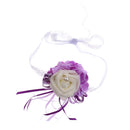 Delicate Purple Beige Wedding Wrist Corsage Bracelet Bridesmaid Sisters Hand Flowers Party Prom Favors