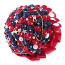 Wedding Bouquet Bridal Bridesmaid Blue and Red Rose Handmade Decor