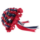 Wedding Bouquet Bridal Bridesmaid Blue and Red Rose Handmade Decor
