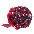 Wedding Bouquet Bridal Bridesmaid Blue and Red Rose Handmade Decor