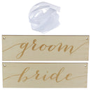 2pcs Romantic Rustic Bride Groom Wood Wedding Ceremony Chair Hanging Sign Plaques Set Picture Photo Props