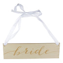 2pcs Romantic Rustic Bride Groom Wood Wedding Ceremony Chair Hanging Sign Plaques Set Picture Photo Props