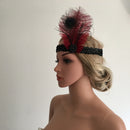 Indian Wine Feather Headpiece Charleston Flapper Headband Sequins Rhinestone Elastic Fascinator Fancy Dress Costume Props