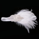 Vintage White Feather Headband Wedding Headpiece Great Gatsby Flapper Fancy Dress