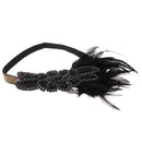 Woman Lady Flapper Feather Headband 1920s Great Gatsby Fascinator Headwear