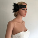 Woman Lady Flapper Feather Headband 1920s Great Gatsby Fascinator Headwear