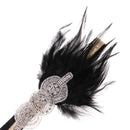 Vintage Black Feather Headband Wedding Headpiece Great Gatsby Flapper Fancy Dress