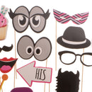 Pieces of 20 His Hers Photo Booth Props Set Photobooth for Wedding Party Bridal Shower