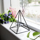Pieces of 2 Geometric Metal Triangle Candle Holder Candlestick Tabletop Decor