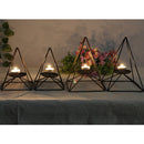 Pieces of 2 Geometric Metal Triangle Candle Holder Candlestick Tabletop Decor