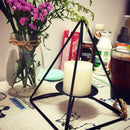 Pieces of 2 Geometric Metal Triangle Candle Holder Candlestick Tabletop Decor