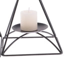 Pieces of 2 Geometric Metal Triangle Candle Holder Candlestick Tabletop Decor