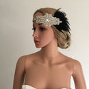 Vintage Woman Woman Flapper Feather Headband 1920s Great Gatsby Fascinator