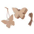 10x Butterfly MDF Wooden Shape Craft Embellishments Scrapbooking with String