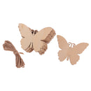 10x Butterfly MDF Wooden Shape Craft Embellishments Scrapbooking with String