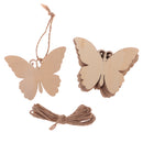 10x Butterfly MDF Wooden Shape Craft Embellishments Scrapbooking with String