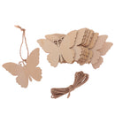 10x Butterfly MDF Wooden Shape Craft Embellishments Scrapbooking with String