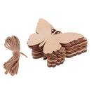 10x Butterfly MDF Wooden Shape Craft Embellishments Scrapbooking with String