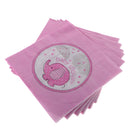 Pack of 20 Elephant Square Paper Napkins Serviettes Party Supplier 33 x 33cm Pink