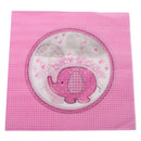 Pack of 20 Elephant Square Paper Napkins Serviettes Party Supplier 33 x 33cm Pink