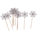 10 Pieces Glitter Snowflake Cake Picks Kids Adults Birthday Party Festival Xmas Wedding Cupcake Toppers Favors