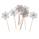 10 Pieces Glitter Snowflake Cake Picks Kids Adults Birthday Party Festival Xmas Wedding Cupcake Toppers Favors