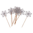 10 Pieces Glitter Snowflake Cake Picks Kids Adults Birthday Party Festival Xmas Wedding Cupcake Toppers Favors