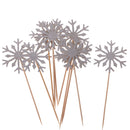 10 Pieces Glitter Snowflake Cake Picks Kids Adults Birthday Party Festival Xmas Wedding Cupcake Toppers Favors
